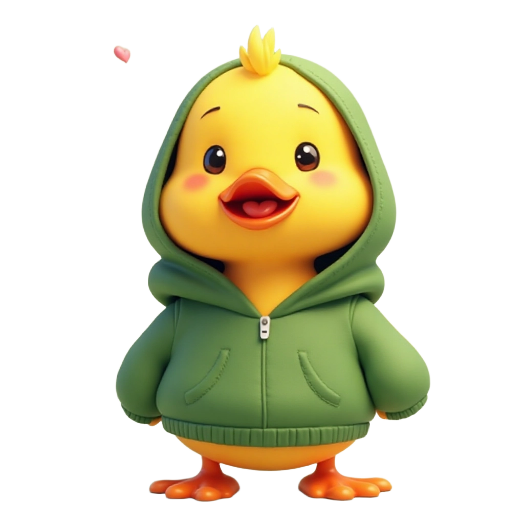 Cute Duck in a Hoodie